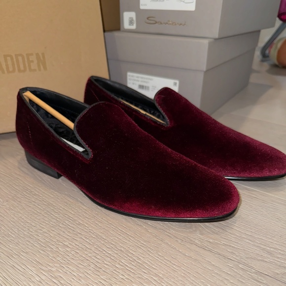 NWT 7 size Steve Madden Men's Laight Velvet Smoking Slipper - Wine - Picture 2 of 3